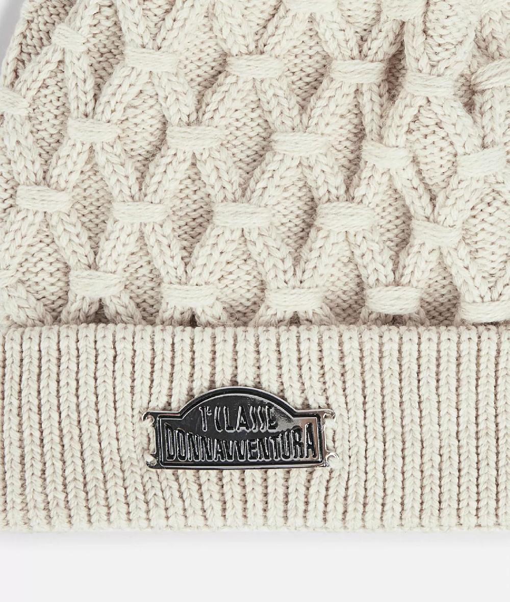 Alviero martini 1a classe Berretto in misto lana con pompon Bianco Latte Italy