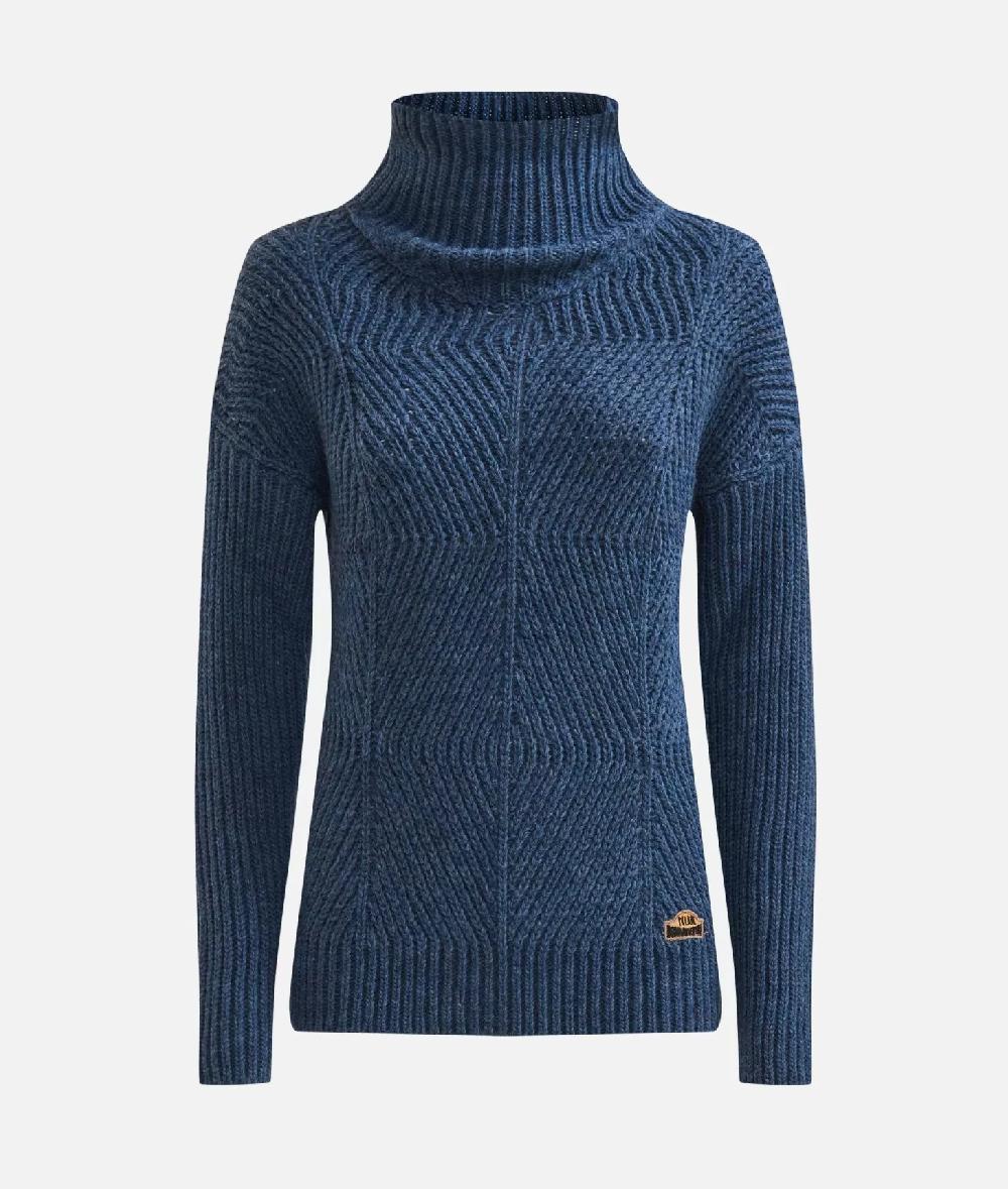 Alviero martini 1a classe Maglia a collo alto in filato misto lana vergine con patch Donnavventura Denim Fino Al -60%