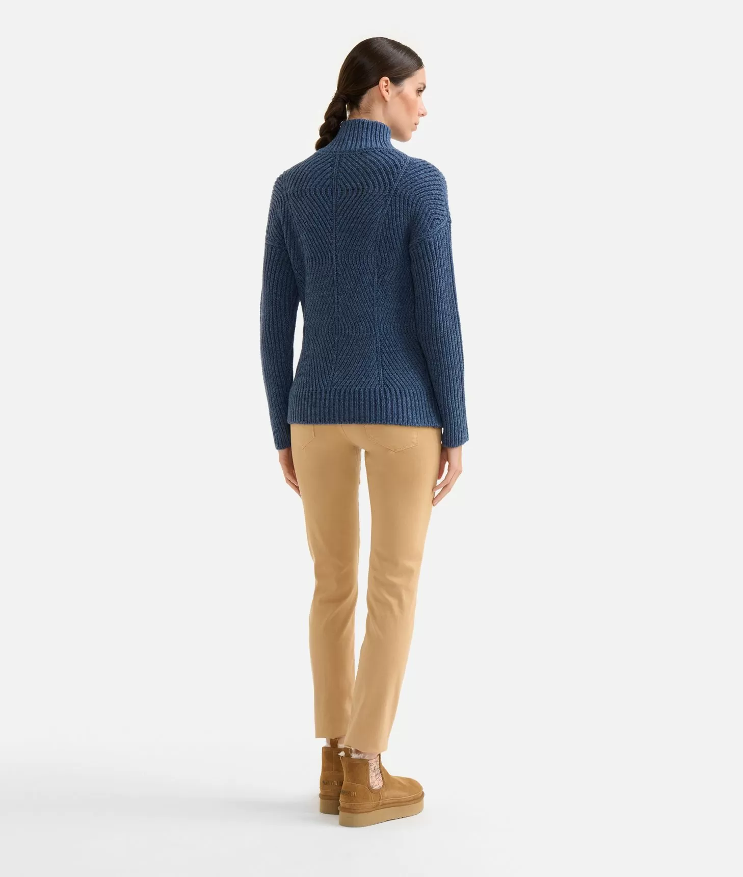 Alviero martini 1a classe Maglia a collo alto in filato misto lana vergine con patch Donnavventura Denim Fino Al -60%