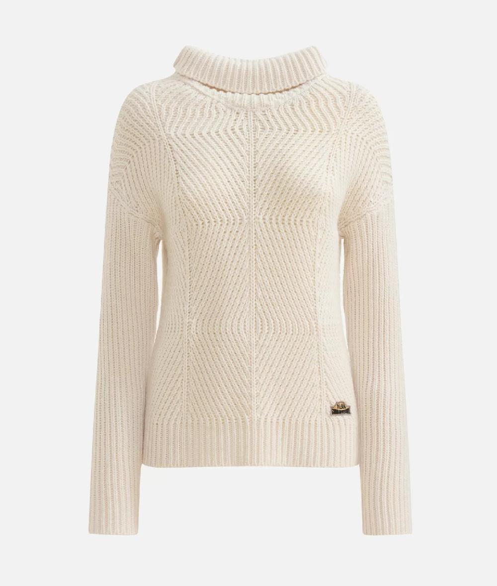 Alviero martini 1a classe Maglia a collo alto in filato misto lana vergine con patch Donnavventura Naturale Shopping Online