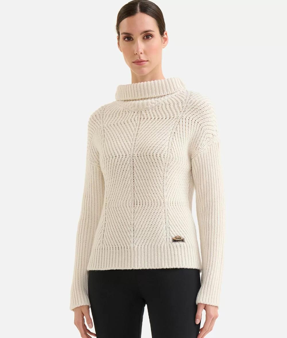 Alviero martini 1a classe Maglia a collo alto in filato misto lana vergine con patch Donnavventura Naturale Shopping Online