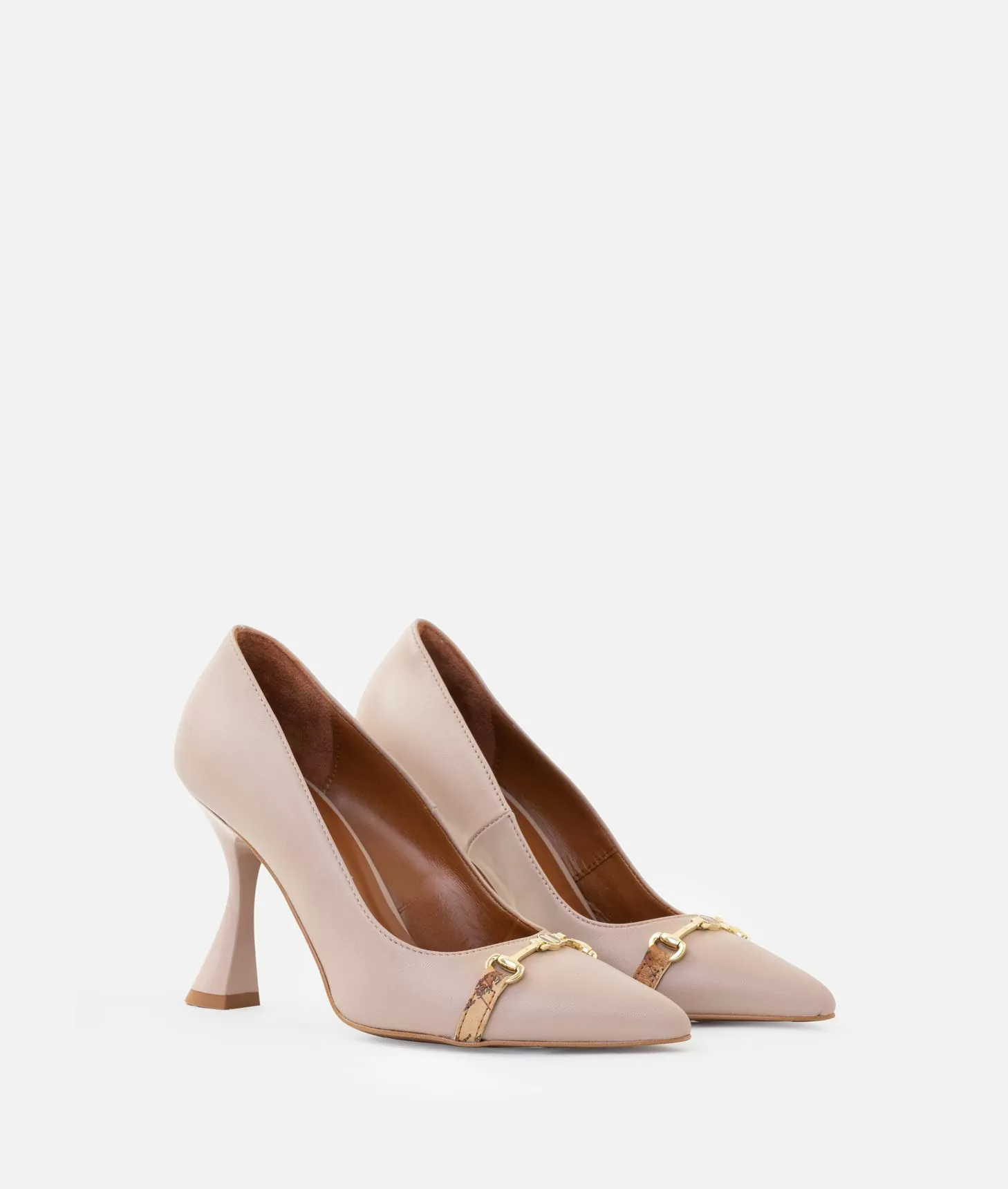 Alviero martini 1a classe Décolleté in nappa liscia con morsetto 1C Taupe Chiaro Offerta