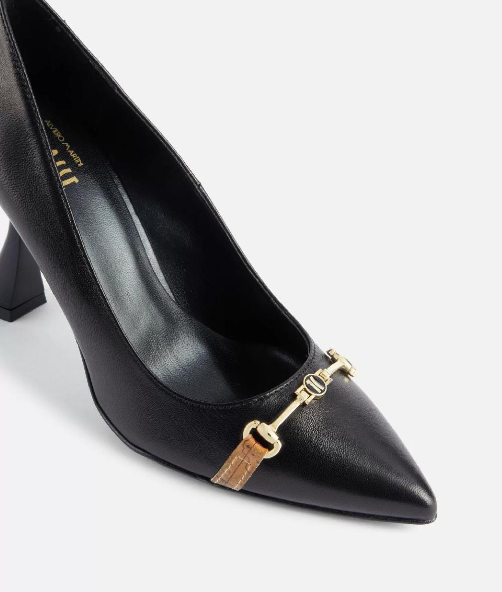 Alviero martini 1a classe Décolleté in nappa liscia con morsetto 1C Nere In vendita