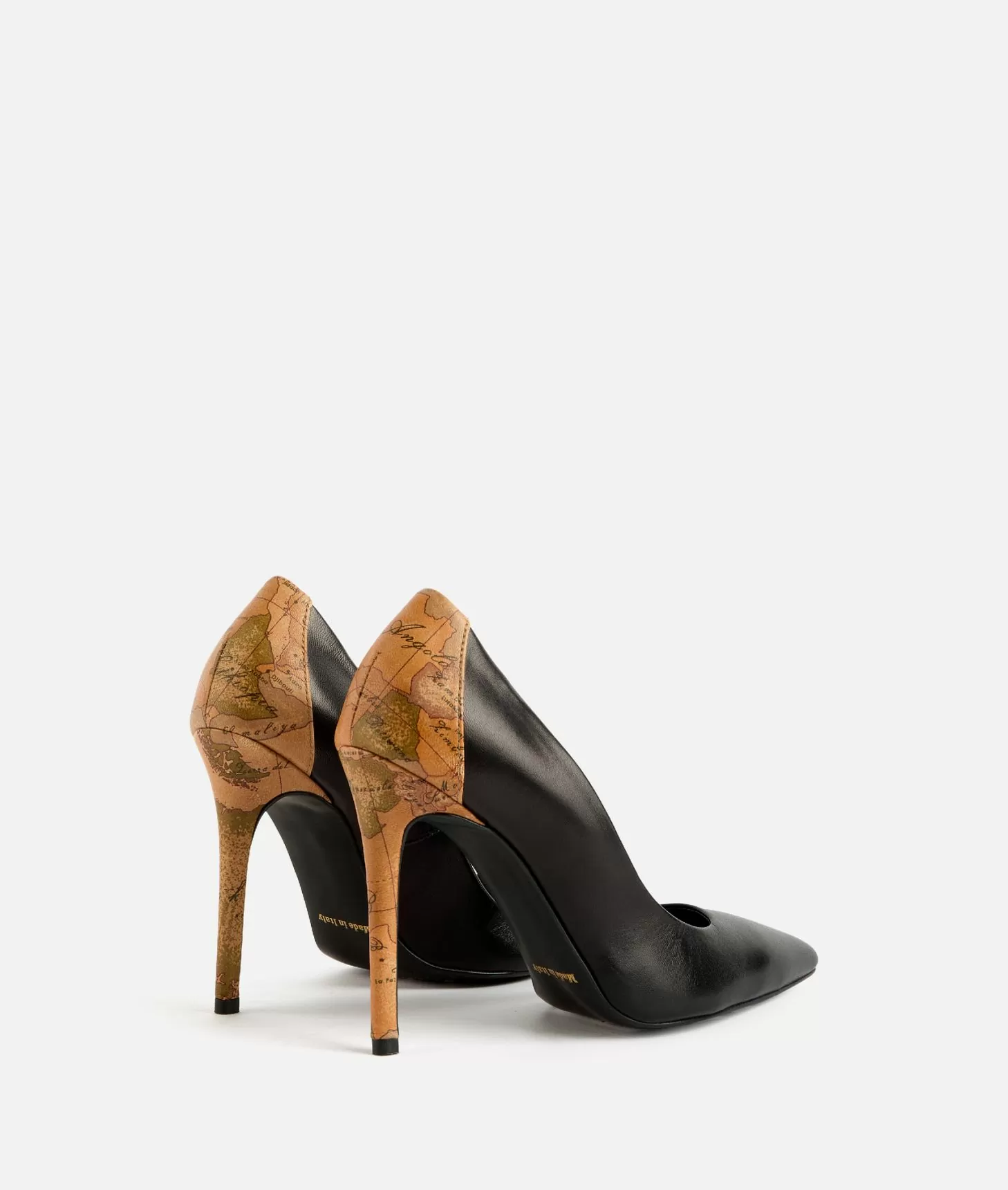 Alviero martini 1a classe Décolleté in nappa liscia con tacco stampa Geo Classic Nere Online