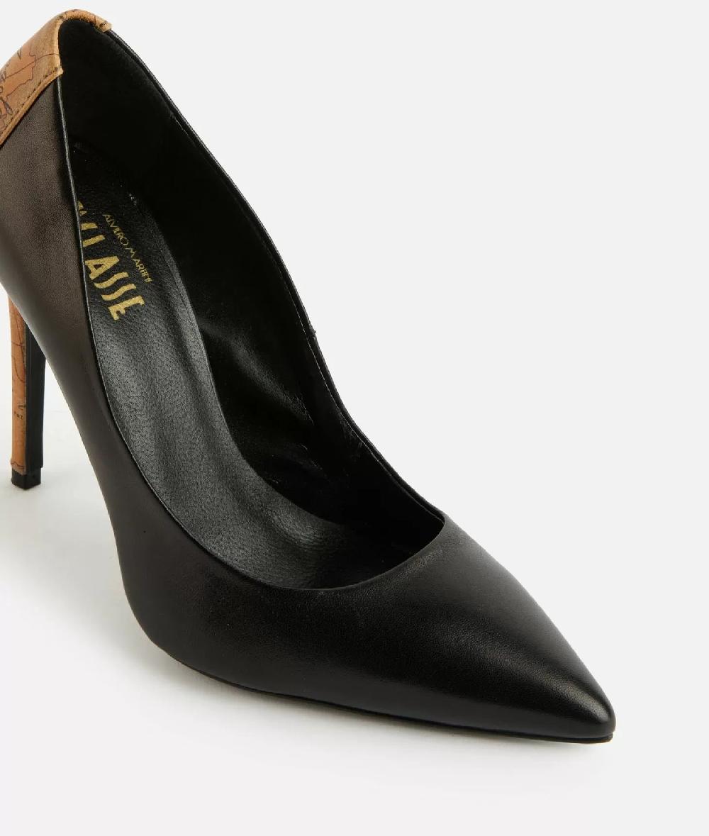 Alviero martini 1a classe Décolleté in nappa liscia con tacco stampa Geo Classic Nere Online
