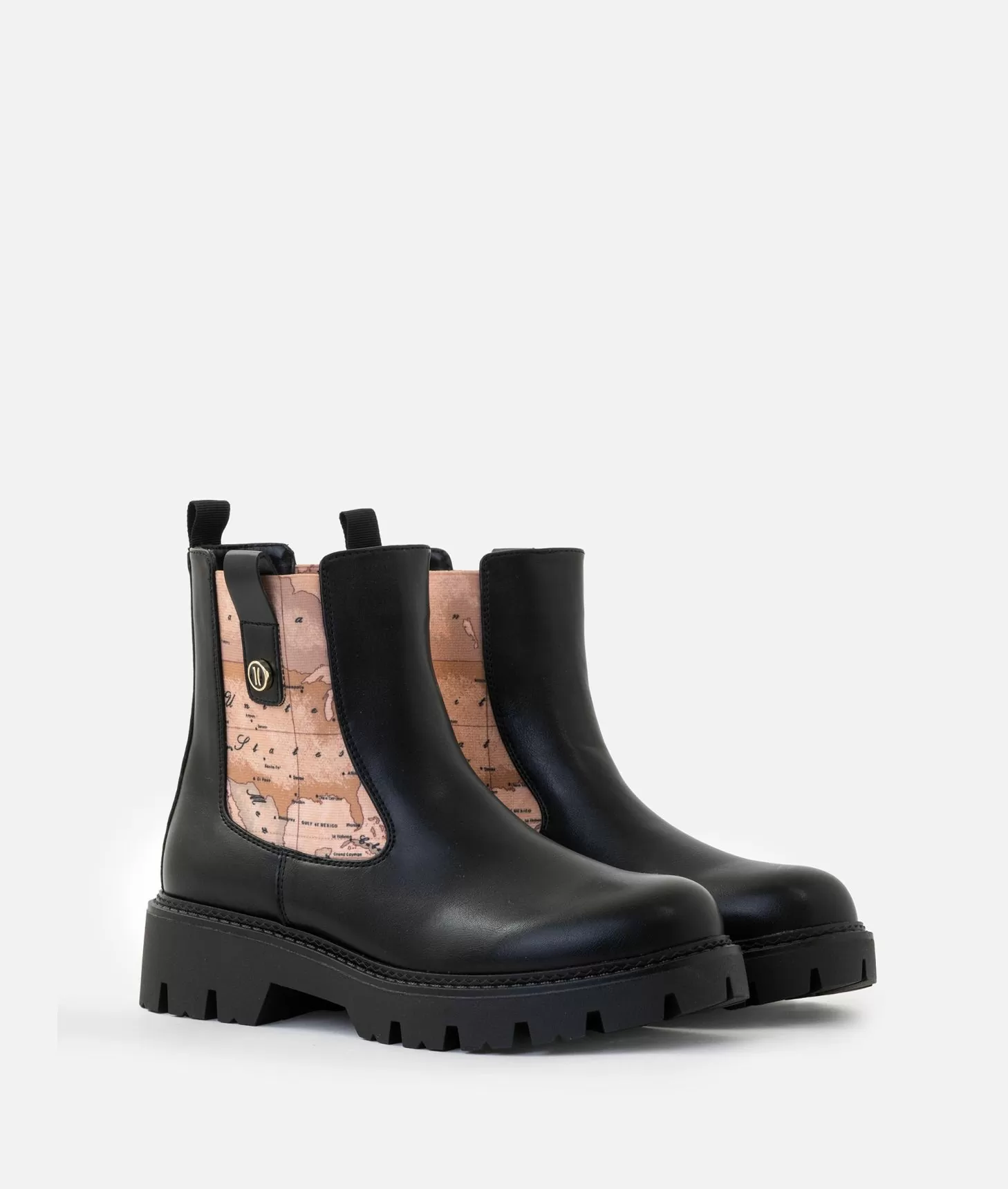 Alviero martini 1a classe Stivaletti beatles in eco nappa con bottoncino 1C Neri Vendita Economica