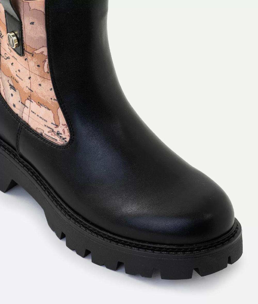 Alviero martini 1a classe Stivaletti beatles in eco nappa con bottoncino 1C Neri Vendita Economica