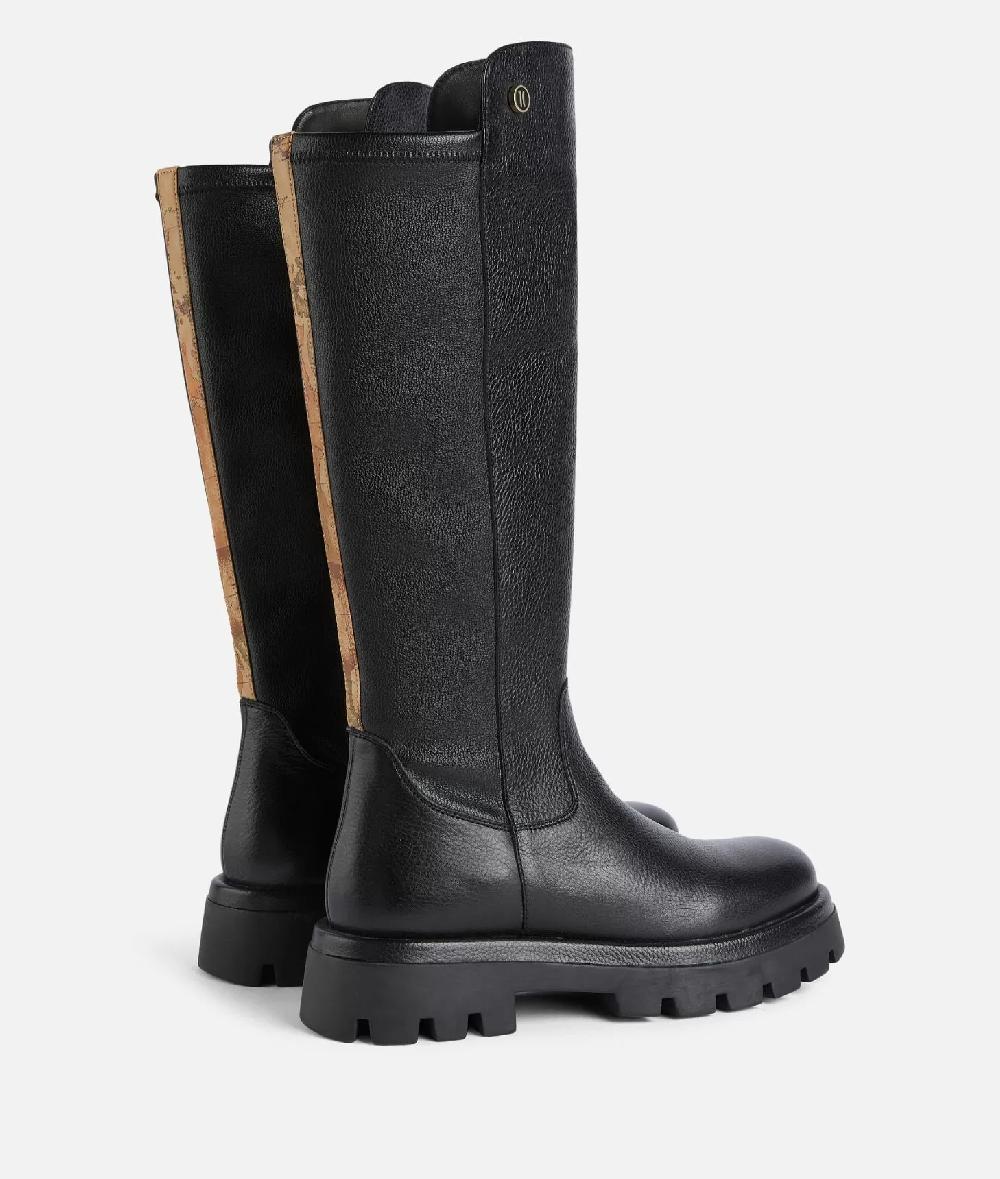 Alviero martini 1a classe Stivali in pelle granata con bottoncino 1C Neri Moda