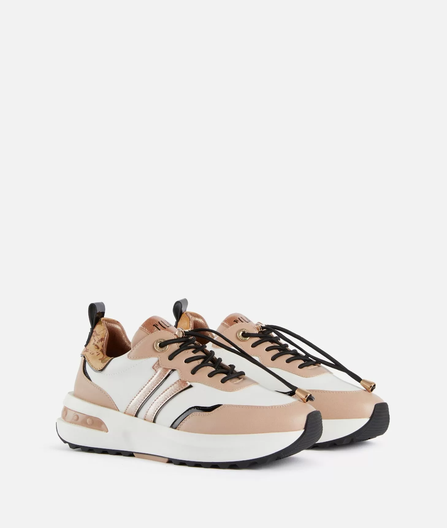 Alviero martini 1a classe Geo Road Seoul sneakers in eco nappa liscia Nude 2025
