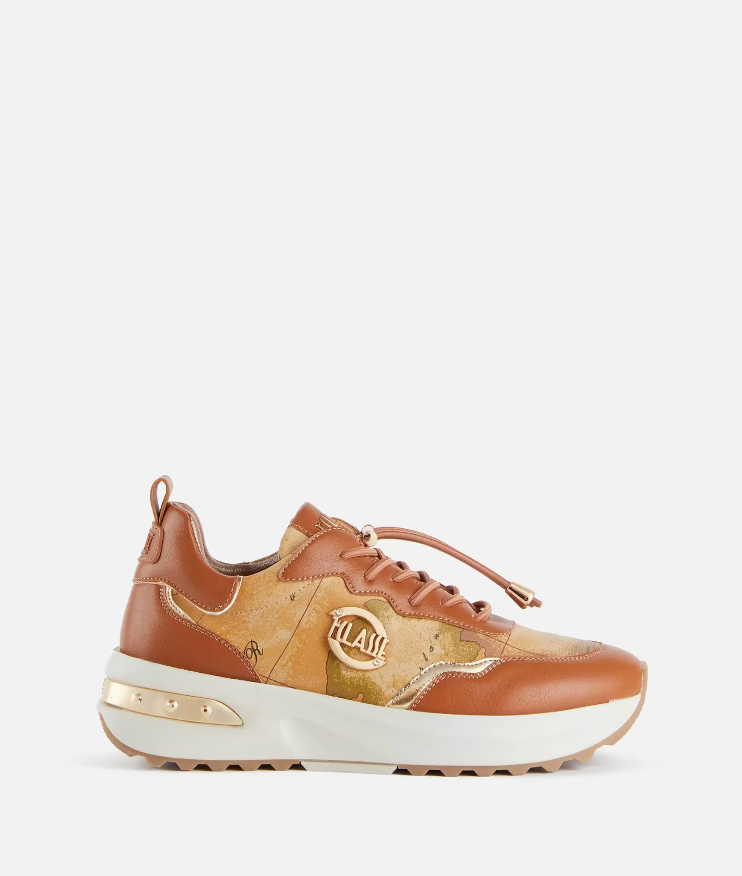 Alviero martini 1a classe Geo Road Marrakech sneakers in eco nappa Castagna