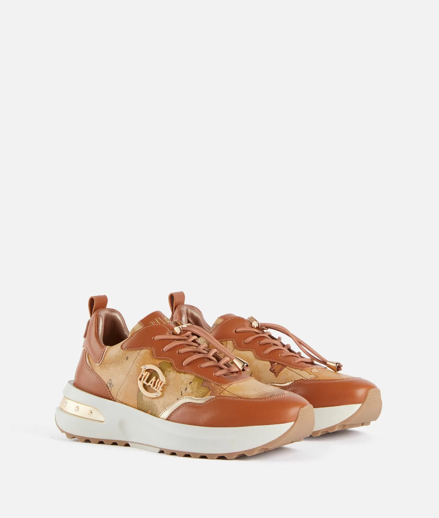 Alviero martini 1a classe Geo Road Marrakech sneakers in eco nappa Castagna Nuovo