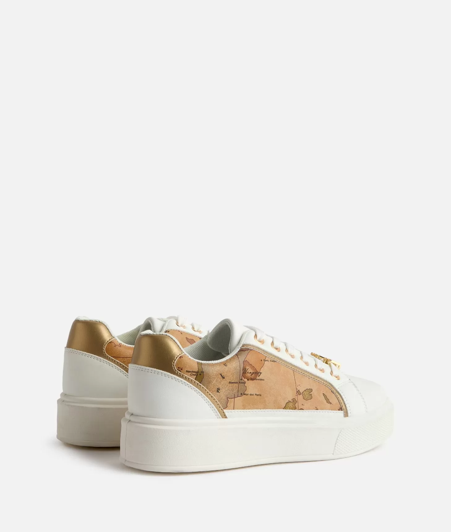 Alviero martini 1a classe Sneakers in eco nappa con passalaccio e inserti Geo Classic Bianche Vendita