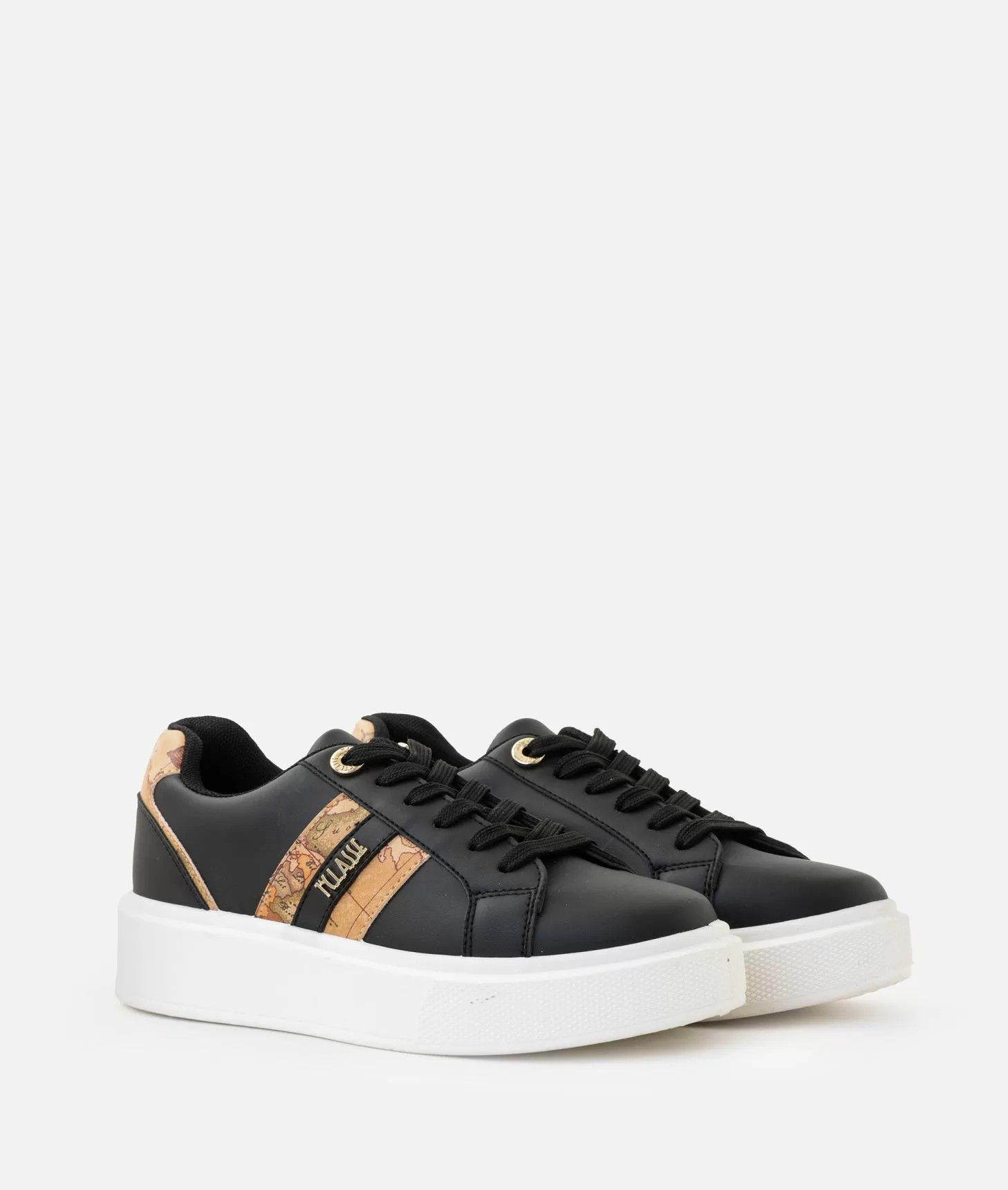 Alviero martini 1a classe Sneakers in eco nappa con logo e bande Geo Classic Nere Promozione