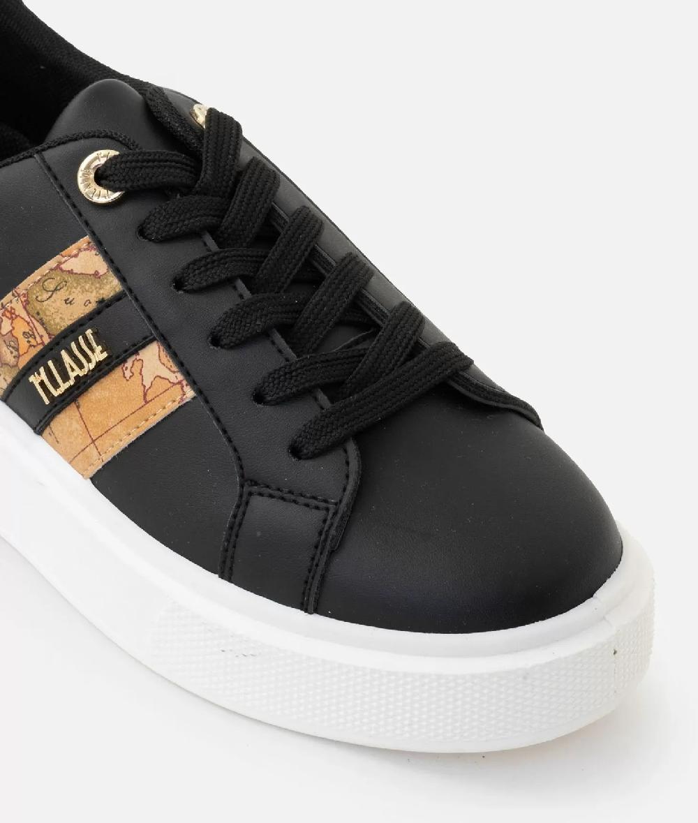 Alviero martini 1a classe Sneakers in eco nappa con logo e bande Geo Classic Nere Promozione