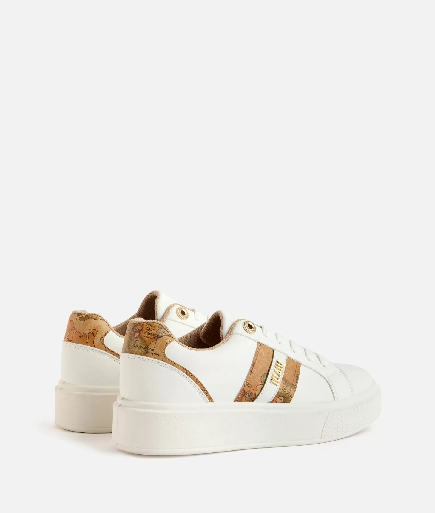 Alviero martini 1a classe Sneakers in eco nappa con logo e bande Geo Classic Bianche Spedizione Gratuita