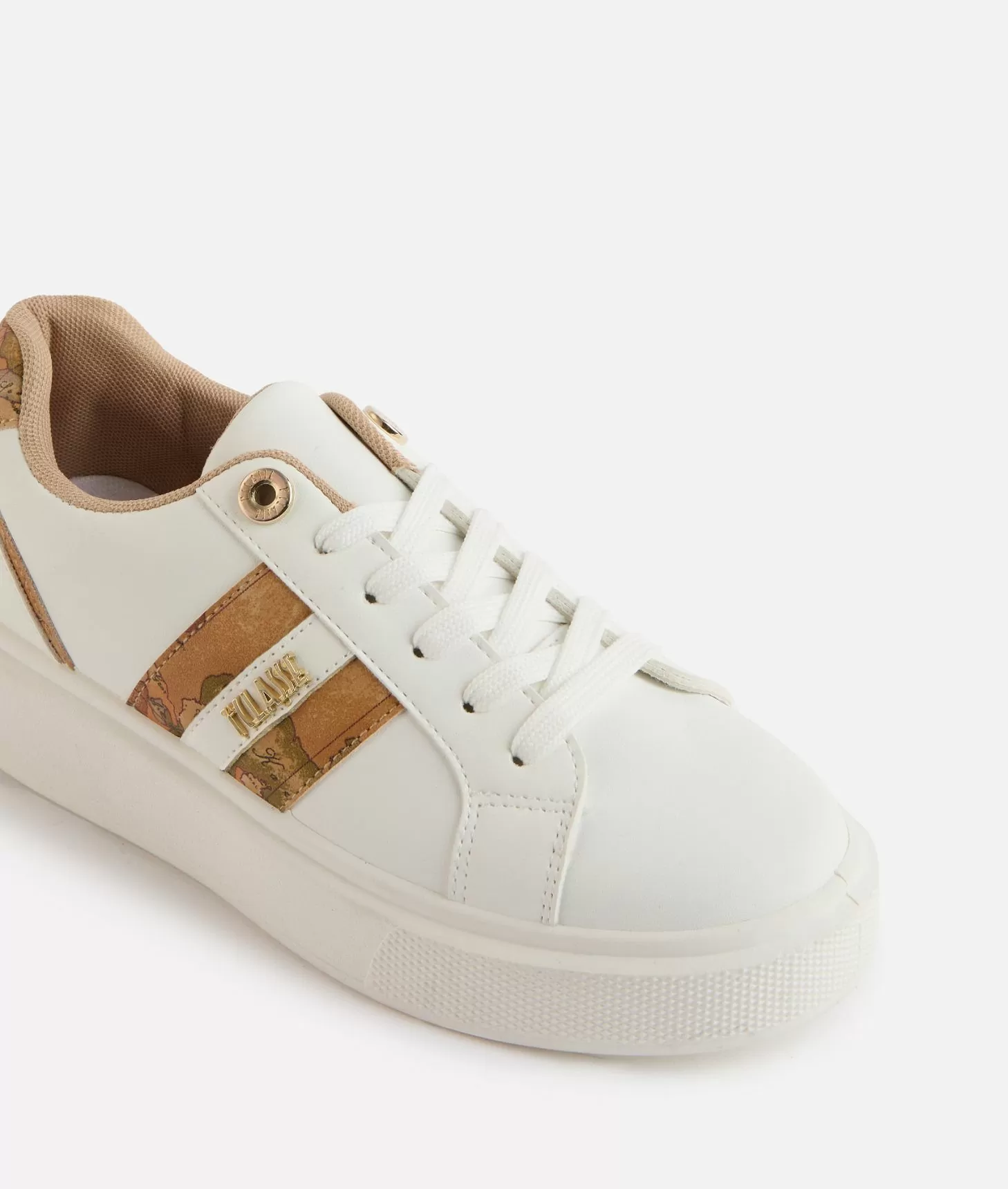 Alviero martini 1a classe Sneakers in eco nappa con logo e bande Geo Classic Bianche Spedizione Gratuita