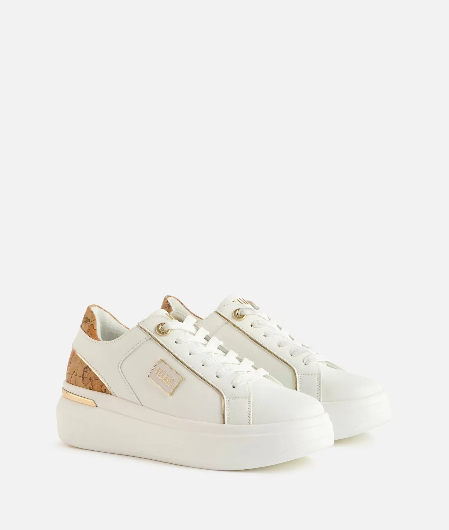 Alviero martini 1a classe Sneakers in eco nappa con targhetta smaltata 1ᴬ Classe Bianche Pezzi Unici