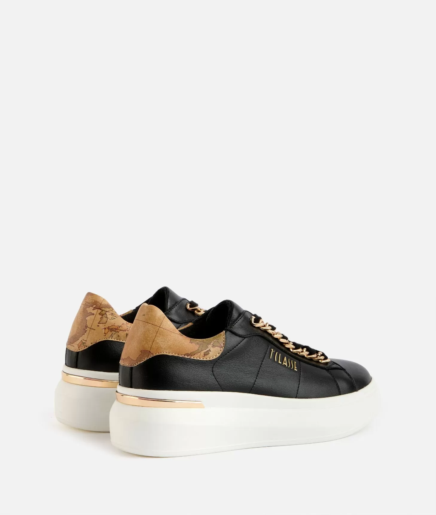 Alviero martini 1a classe Sneakers in eco nappa con dettaglio catena Nere Qualità Garantita