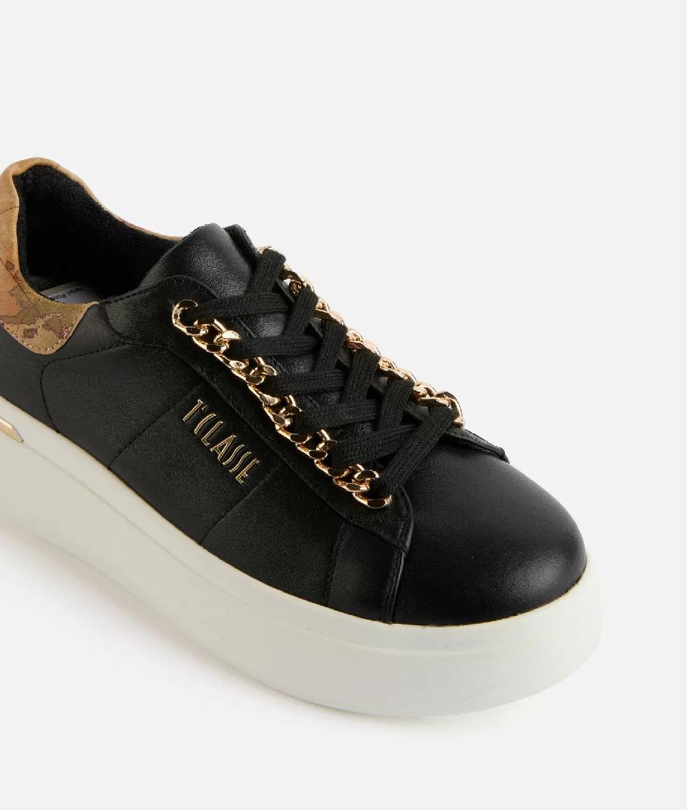 Alviero martini 1a classe Sneakers in eco nappa con dettaglio catena Nere Qualità Garantita