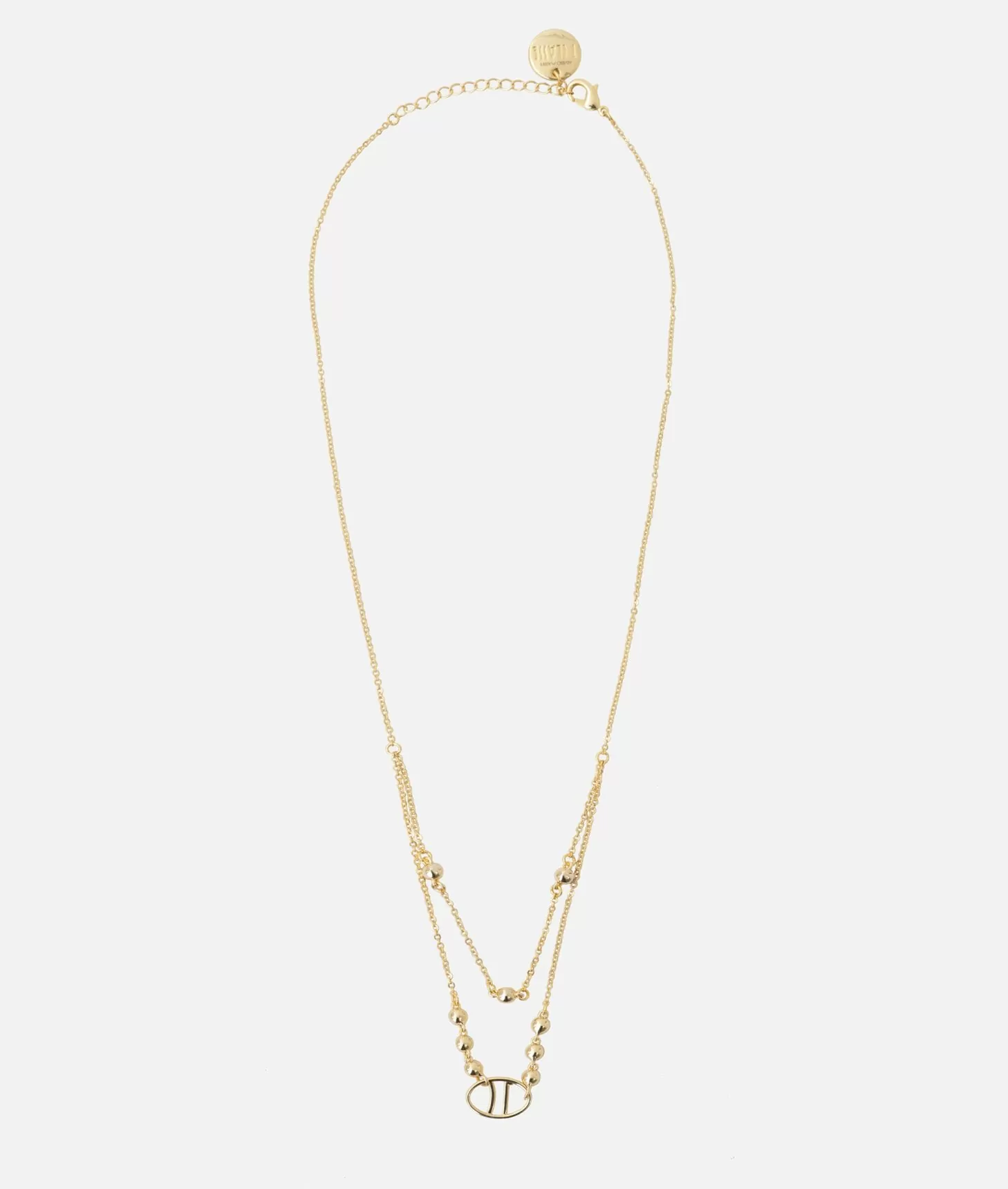Alviero martini 1a classe Collana con logo 1C e pietre magenta Oro Affare Del Giorno