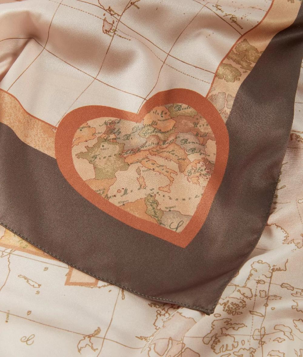 Alviero martini 1a classe Foulard Geo Cuori 90x90 Kaki Novità
