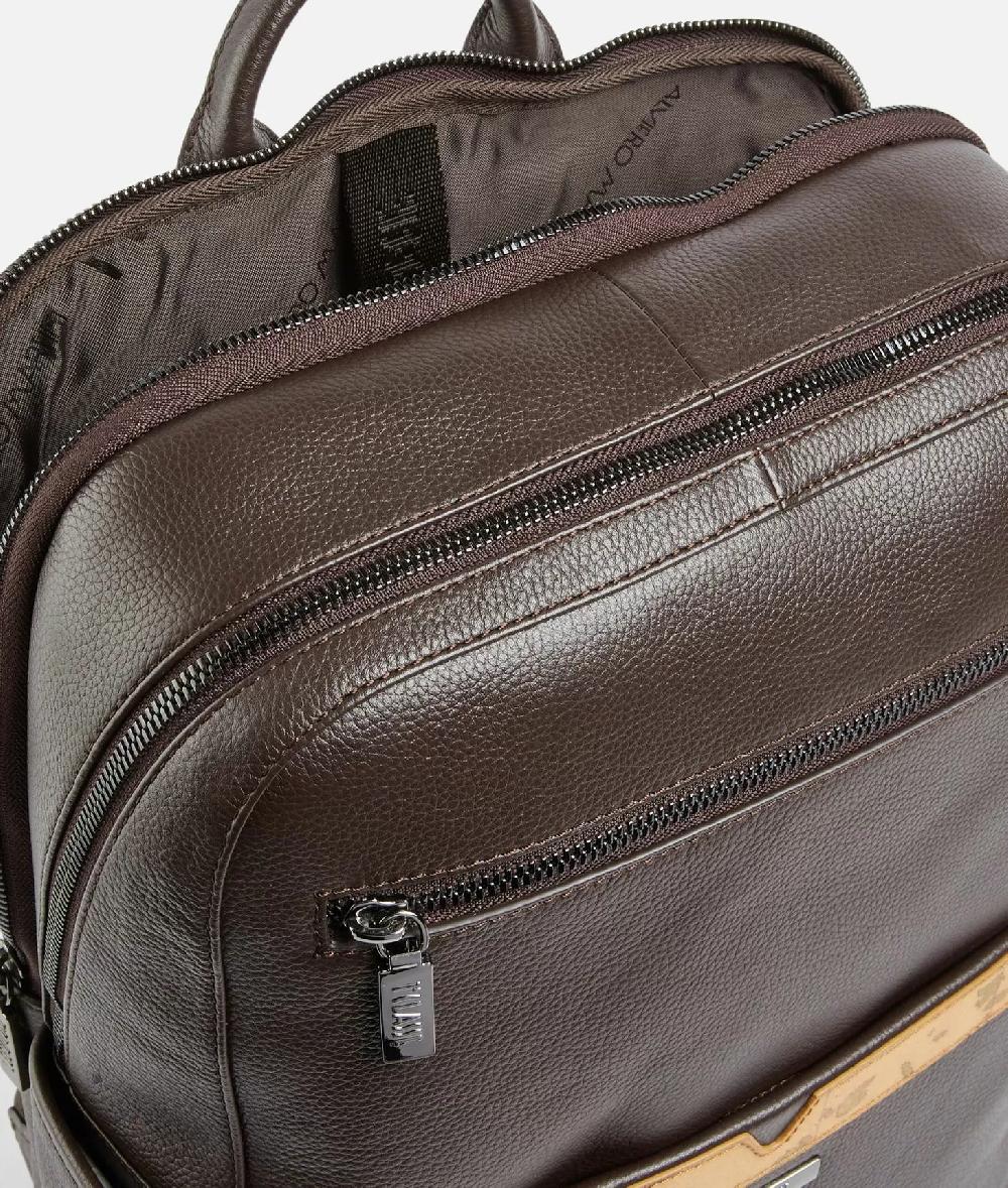 Alviero martini 1a classe Beta Leather zaino portacomputer Testa Di Moro Italy