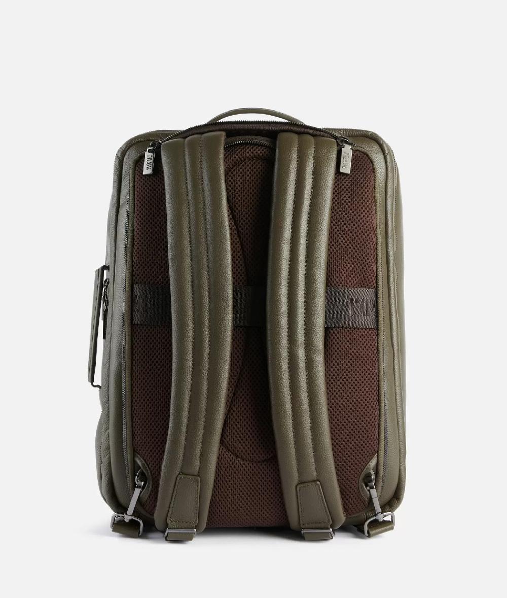 Alviero martini 1a classe Beta Leather zaino da viaggio tripla portabilità Verde Militare 2025