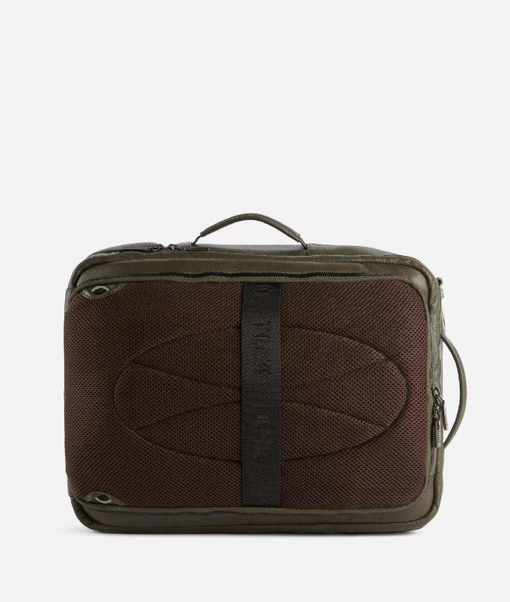 Alviero martini 1a classe Beta Leather zaino da viaggio tripla portabilità Verde Militare 2025