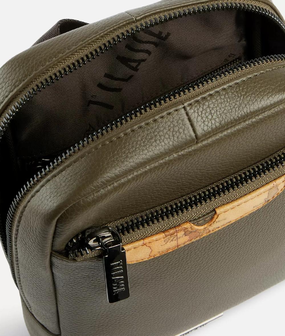 Alviero martini 1a classe Beta Leather bandoliera piccola Verde Militare In Linea