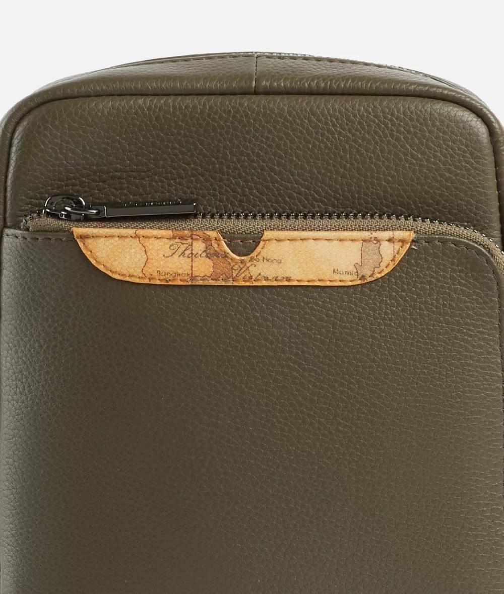 Alviero martini 1a classe Beta Leather bandoliera piccola Verde Militare In Linea