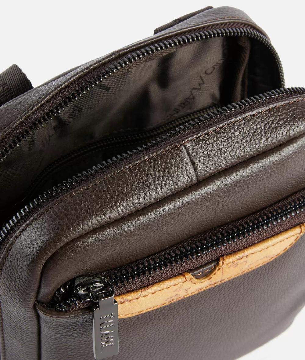 Alviero martini 1a classe Beta Leather bandoliera piccola Testa Di Moro Nuovo