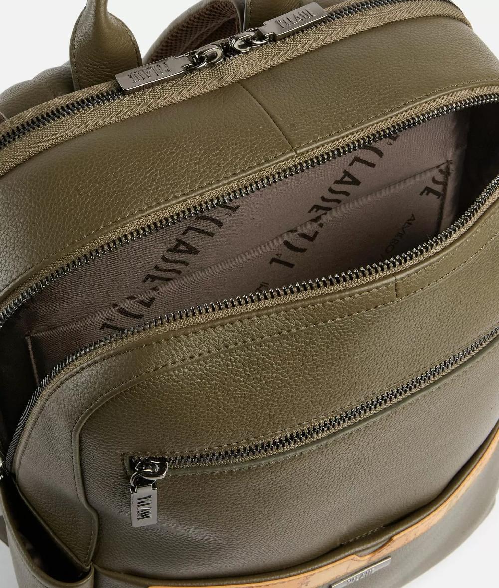 Alviero martini 1a classe Beta Leather zaino portacomputer Verde Militare Vendita