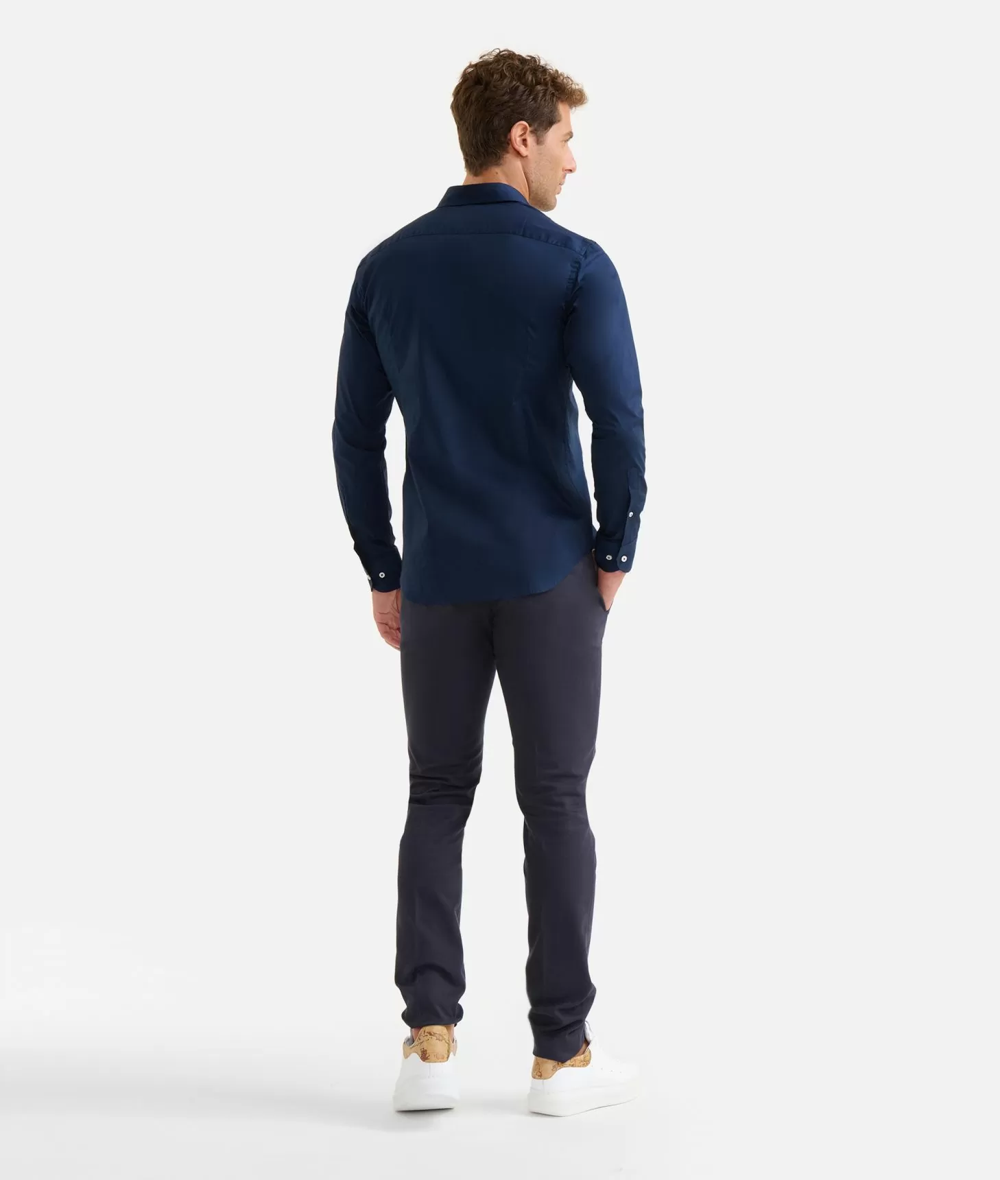 Alviero martini 1a classe Camicia slim in cotone stretch con dettaglio taschino Blu Navy I Più Venduti