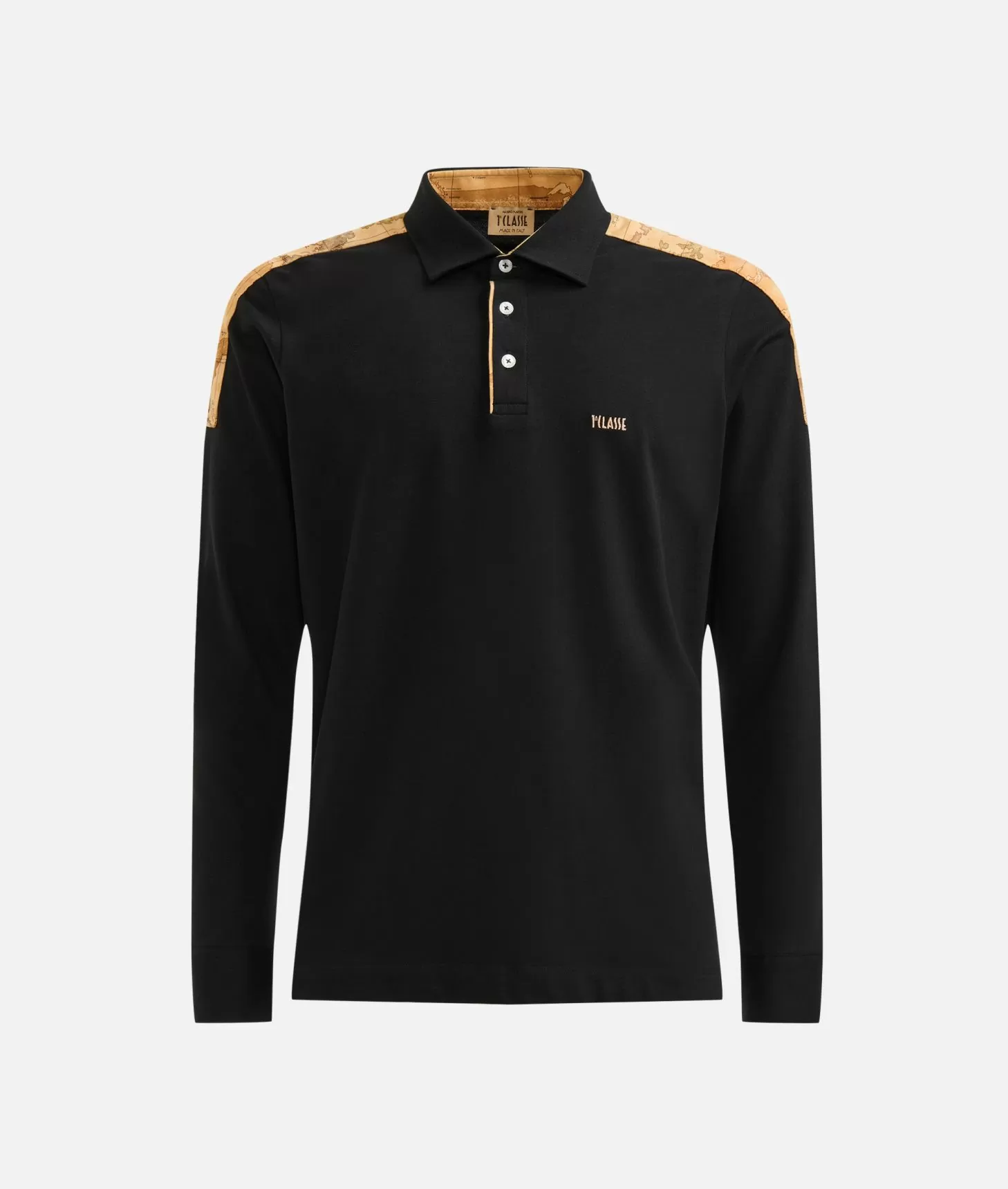 Alviero martini 1a classe Polo a maniche lunghe in cotone stretch Nera 2025