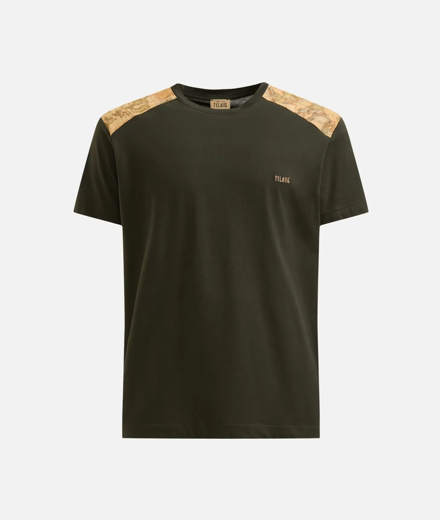 Alviero martini 1a classe T-shirt in cotone con dettagli spalle Verde Militare Qualità