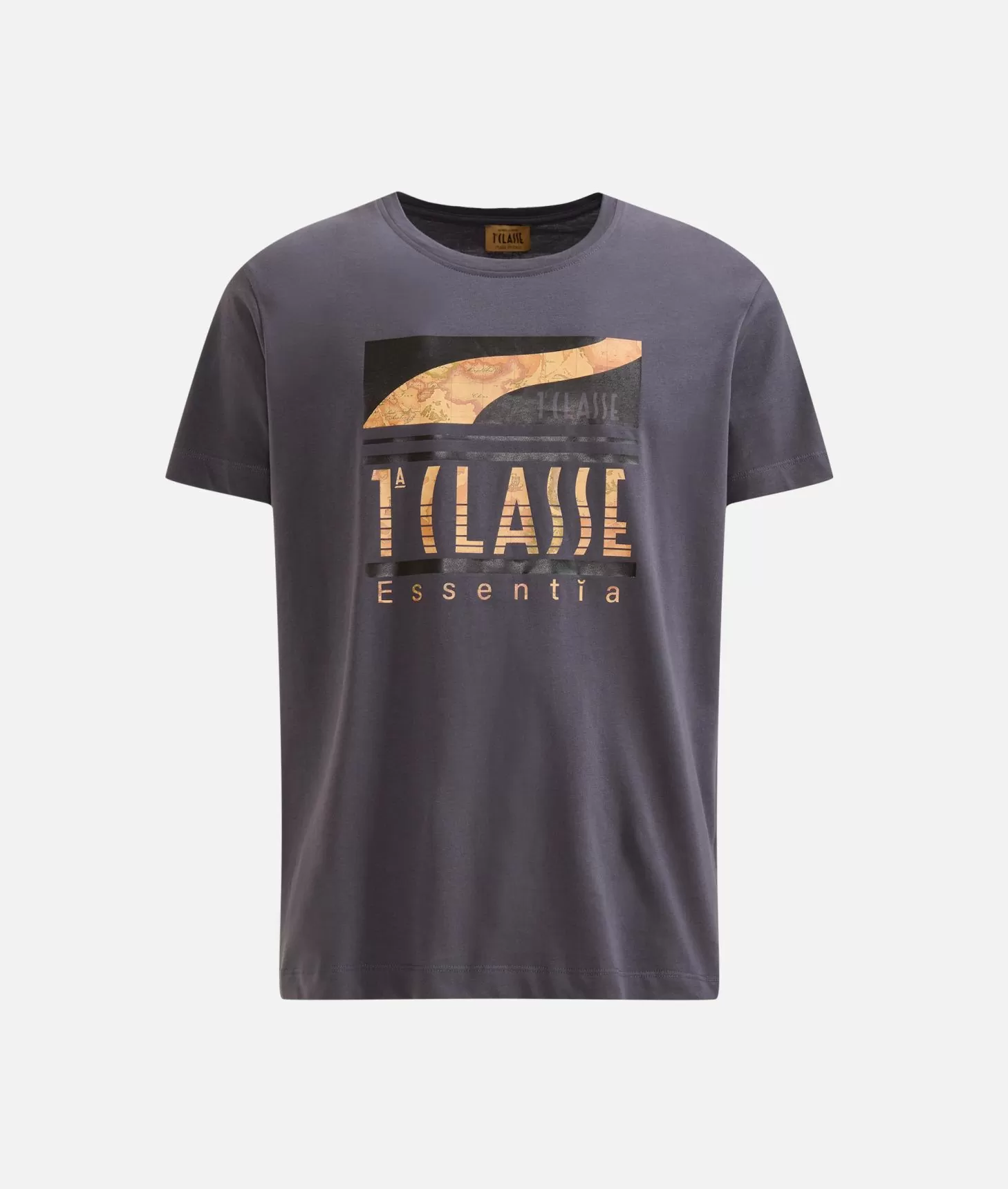 Alviero martini 1a classe T-shirt in cotone con logo 1ᴬ Classe Essentia Piombo Promozione