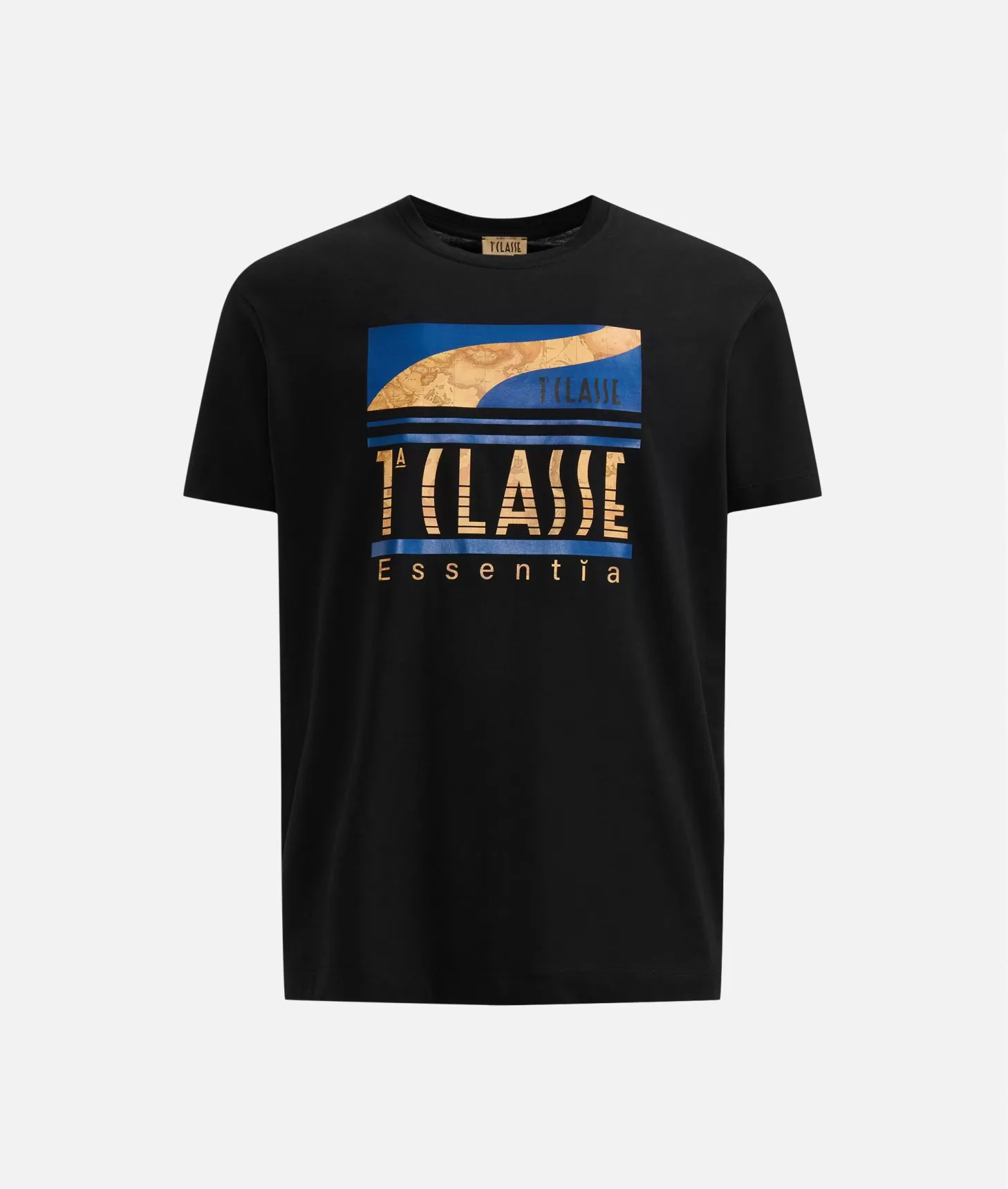 Alviero martini 1a classe T-shirt in cotone con logo 1ᴬ Classe Essentia Nera Pezzi Unici