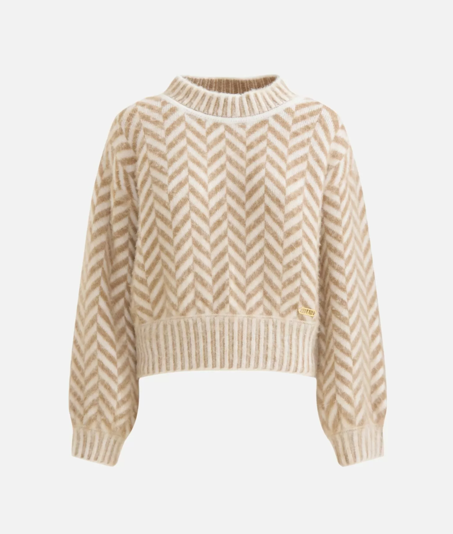 Alviero martini 1a classe Maglia in filato di lana e viscosa con motivo spinato Cammello Offerte esclusive