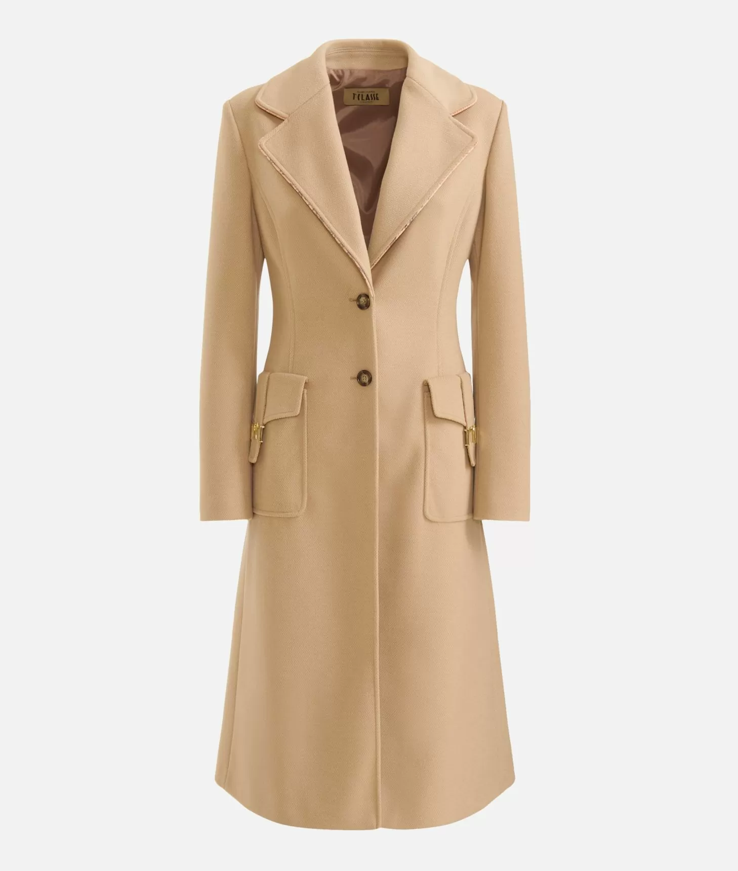 Alviero martini 1a classe Cappotto con dettaglio gioiello in velour Cammello Nuova