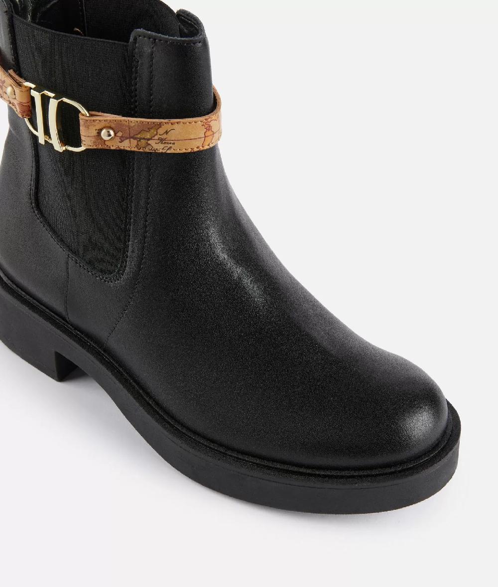 Alviero martini 1a classe Stivaletti beatles in pelle liscia con cinturino Geo Classic Neri Italia