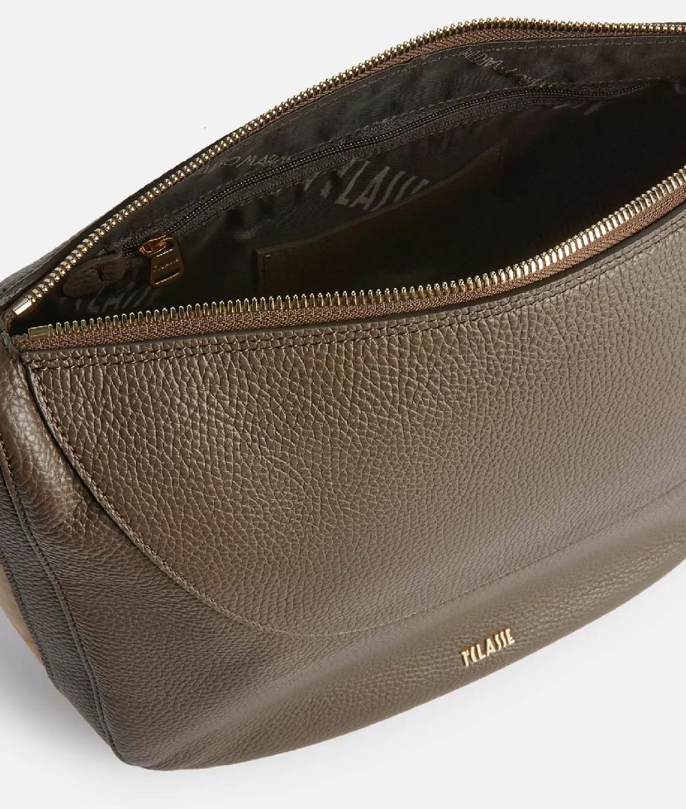 Alviero martini 1a classe Universe Leather tracolla a mezzaluna media Taupe Scuro Promozione Limitata