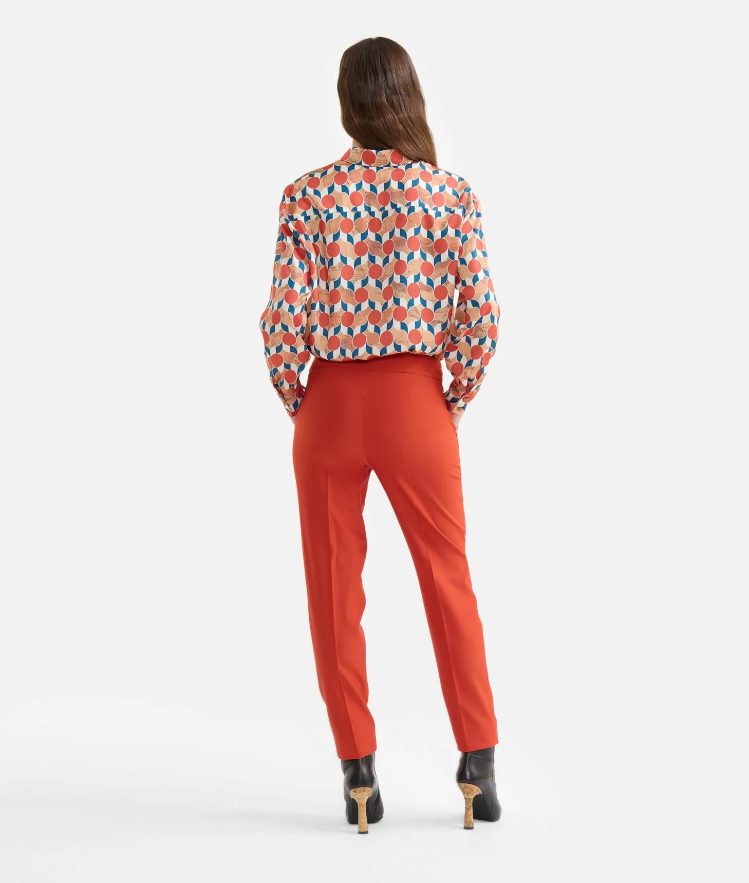 Alviero martini 1a classe Pantaloni in cavallery con fibbiette 1C Mattone Sottocosto