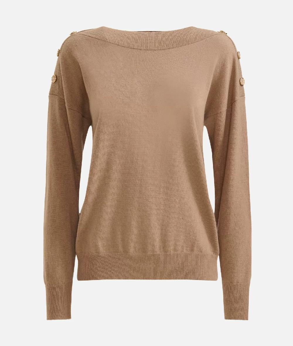 Alviero martini 1a classe Maglia in filato misto cashmere con bottoni Geo Classic Cammello Convenienza