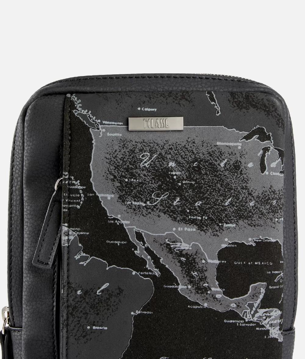 Alviero martini 1a classe Tracolla reporter in eco pelle granata con inserto Geo Night Nera Black Friday Prezzi