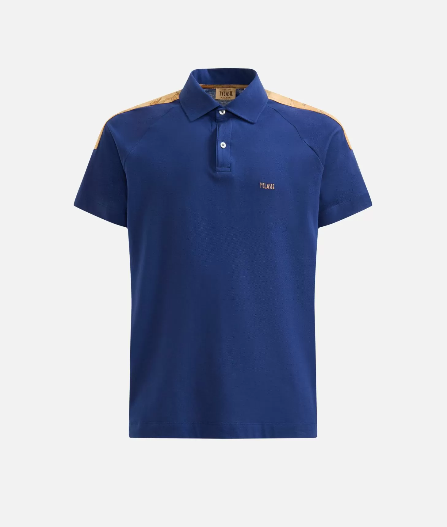 Alviero martini 1a classe Polo in cotone stretch con dettagli spalle Blu Klein Prezzo Ridotto