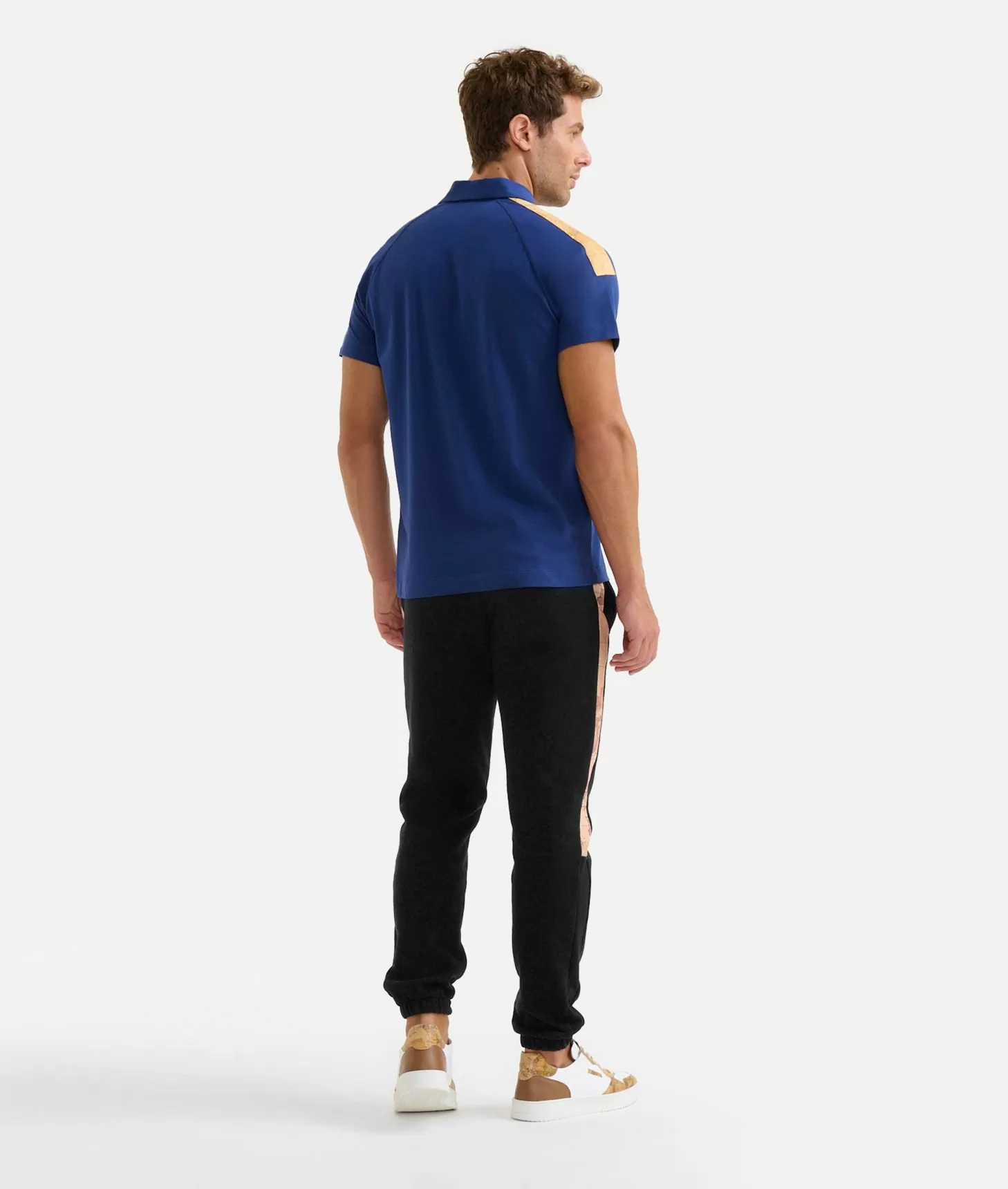 Alviero martini 1a classe Polo in cotone stretch con dettagli spalle Blu Klein Prezzo Ridotto