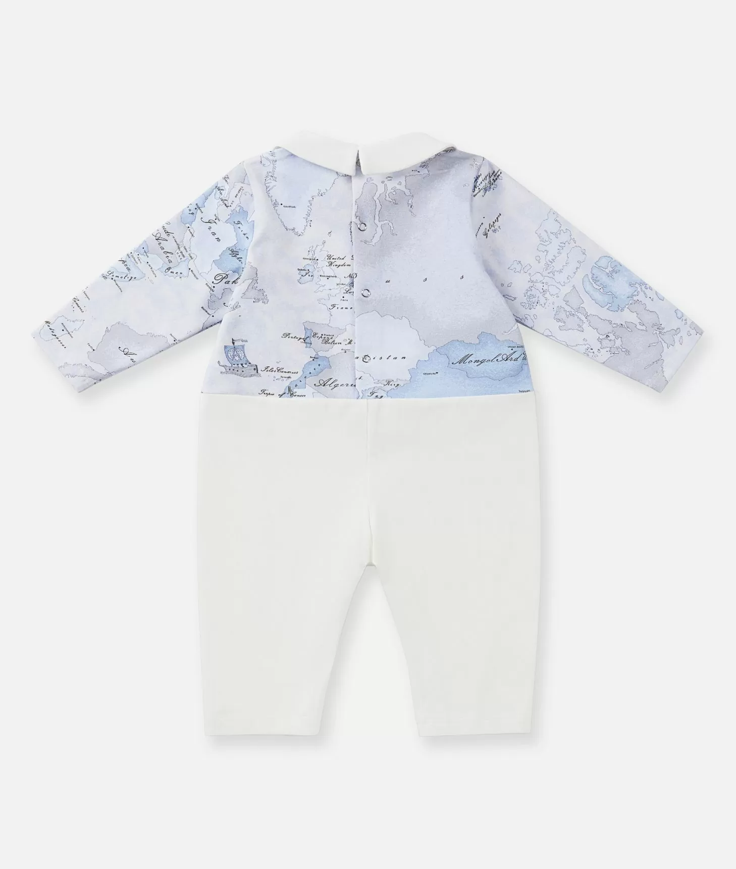 Alviero martini 1a classe Tutina in cotone senza piedini Geo Lord Azzurra Saldi Di Fabbrica