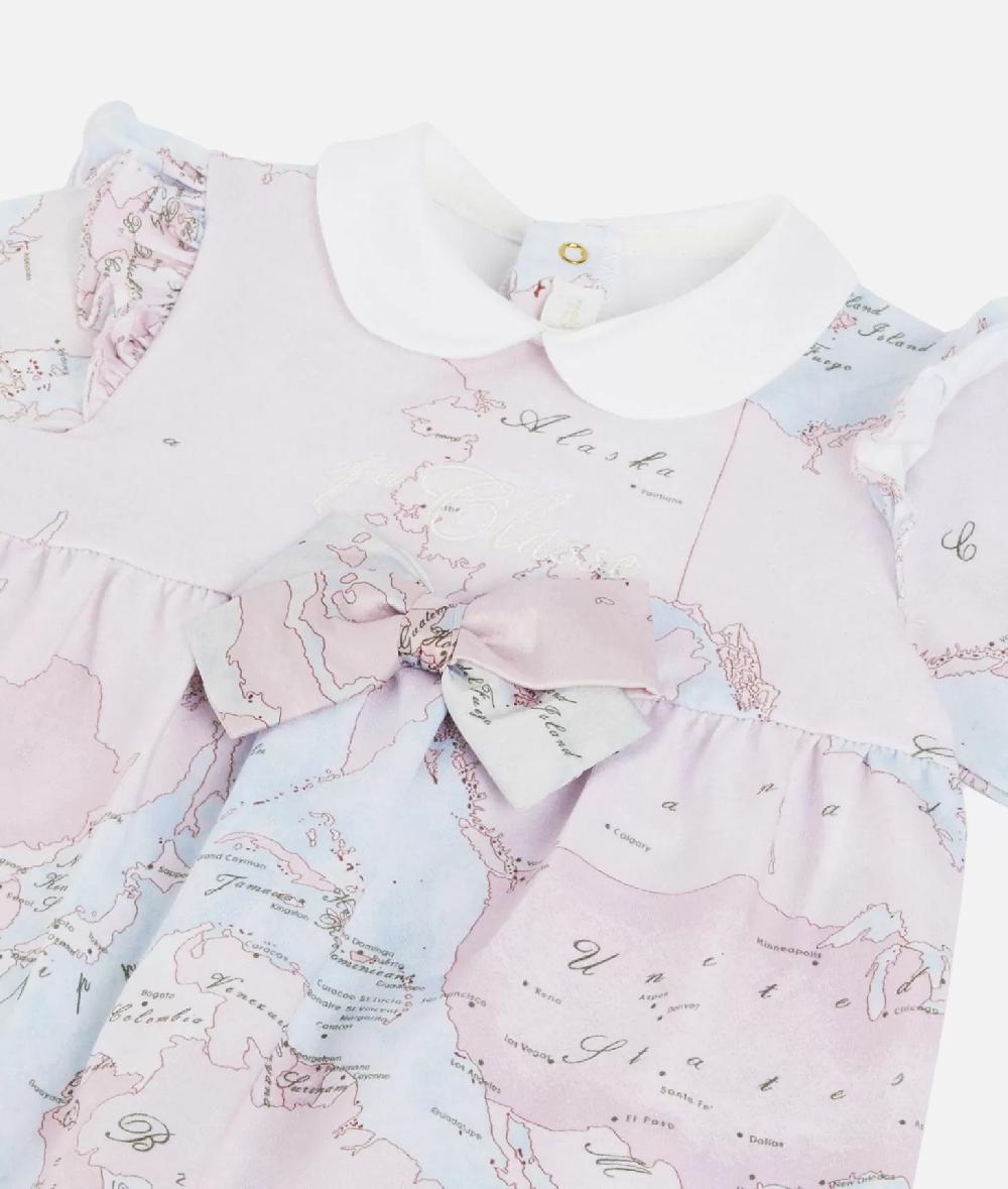 Alviero martini 1a classe Tutina in cotone con fiocco Geo Lady Rosa Italia