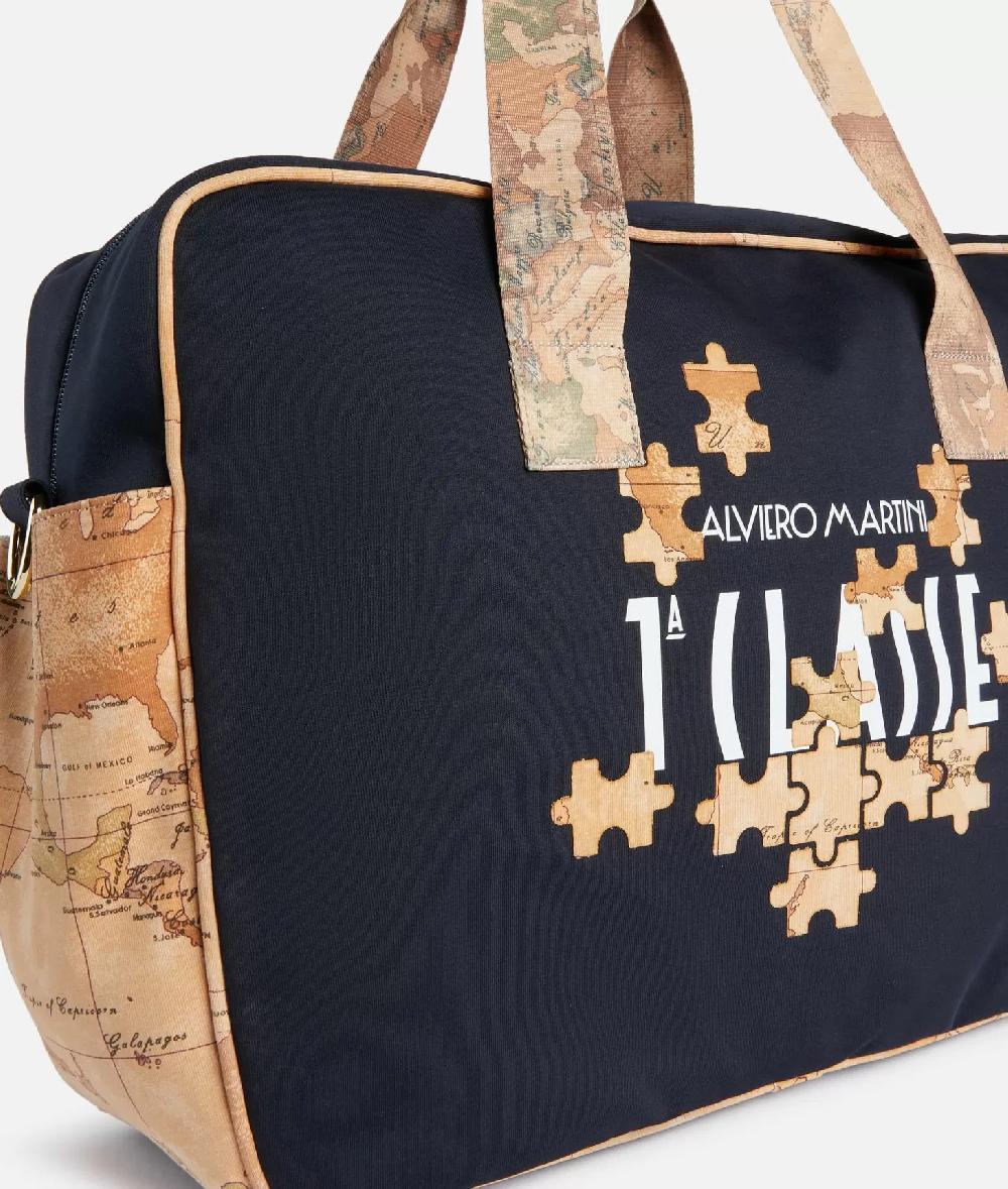 Alviero martini 1a classe Borsa per il cambio Geo Puzzle Blu Promozione