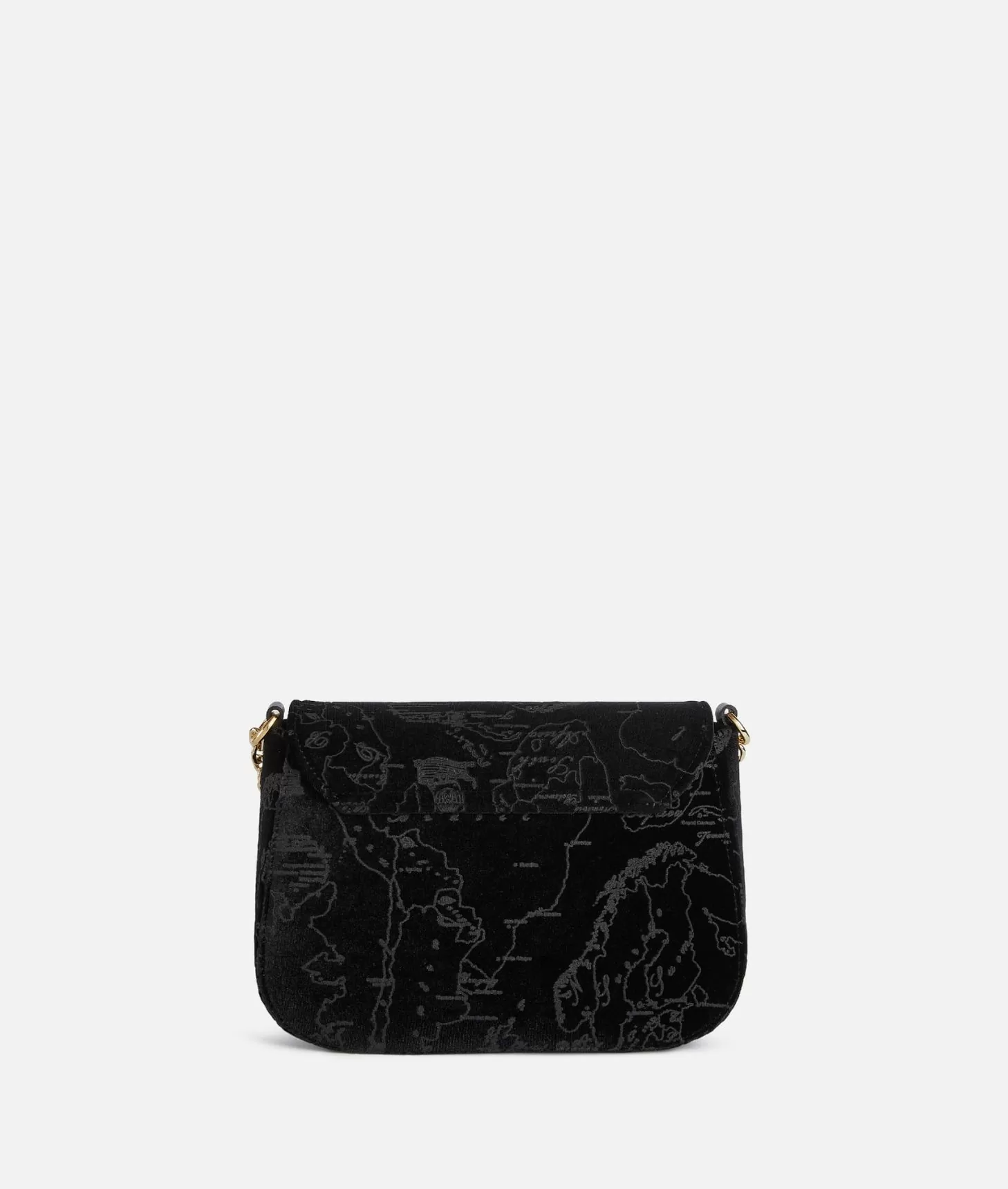 Alviero martini 1a classe Moments Bag tracolla con patta e catena in velluto Geo Filetto Nera Promozione Limitata